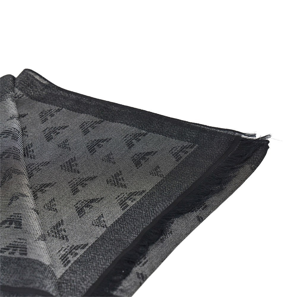 viscose-blend scarf with eagle motif