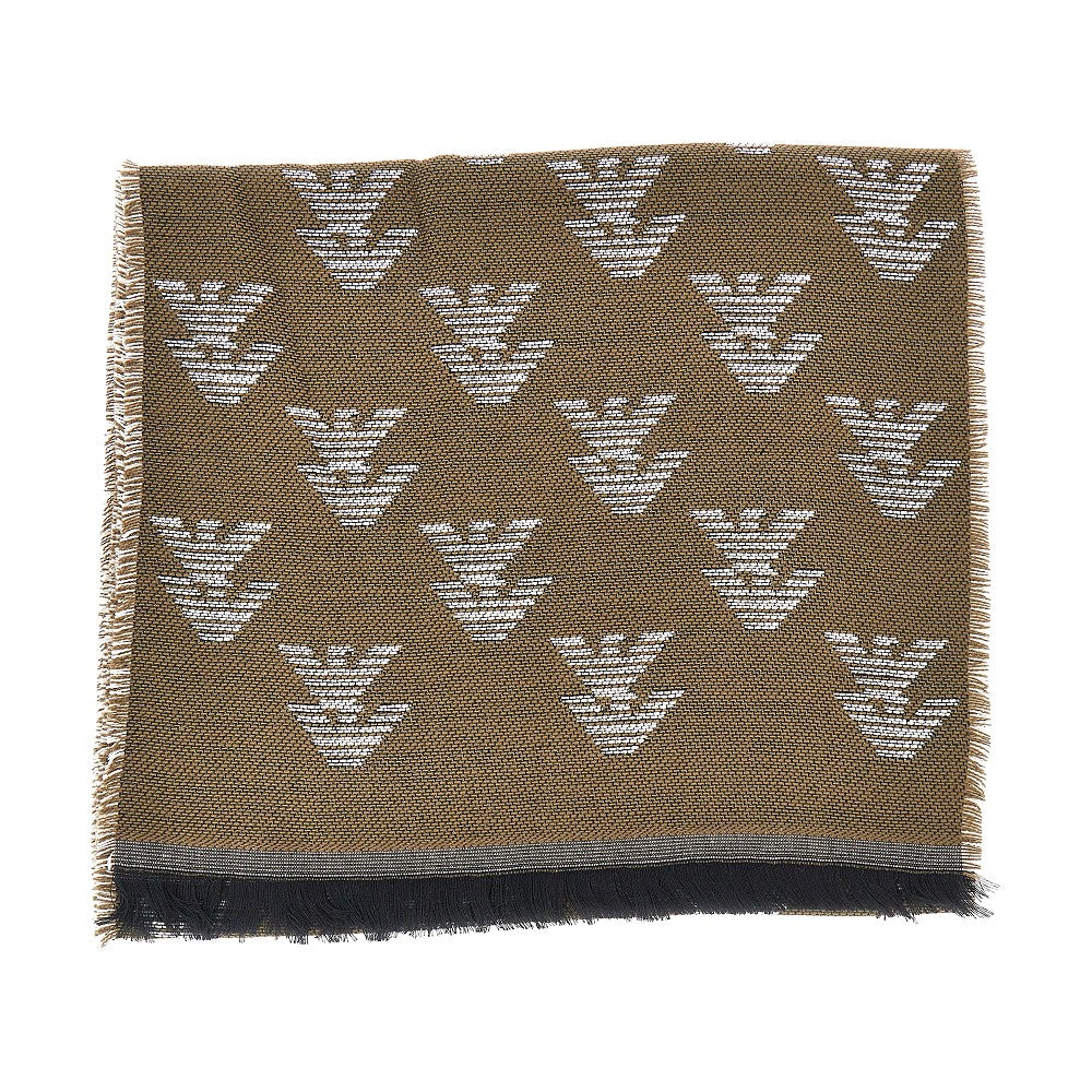 EMPORIO ARMANI OS knitted scarf with eagle motif