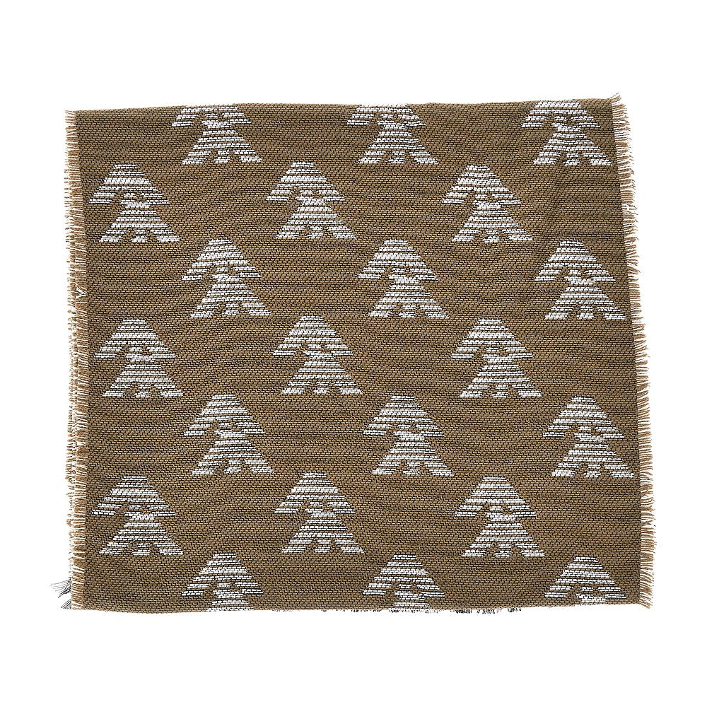 knitted scarf with eagle motif