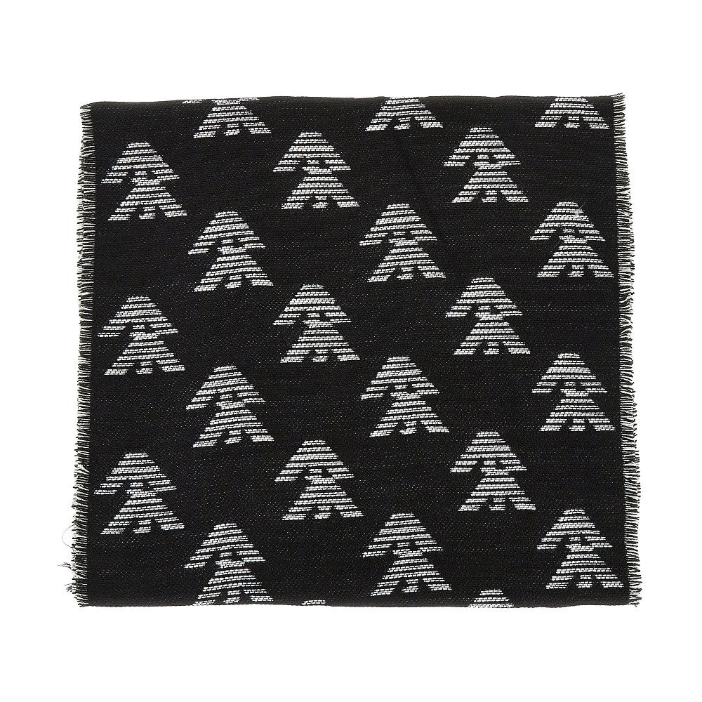 EMPORIO ARMANI OS knitted scarf with eagle motif