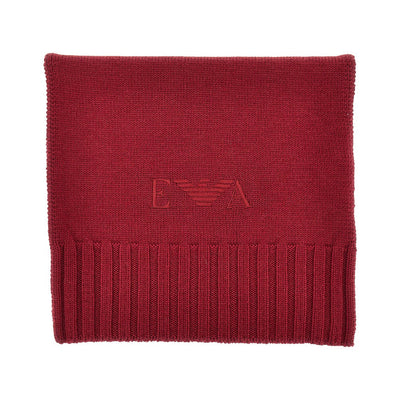 wool scarf with logo embroidery