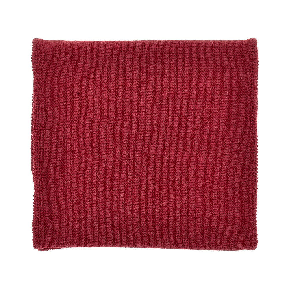 wool scarf with logo embroidery