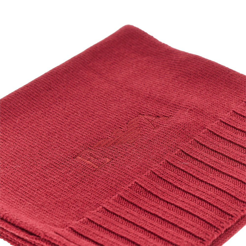 wool scarf with logo embroidery