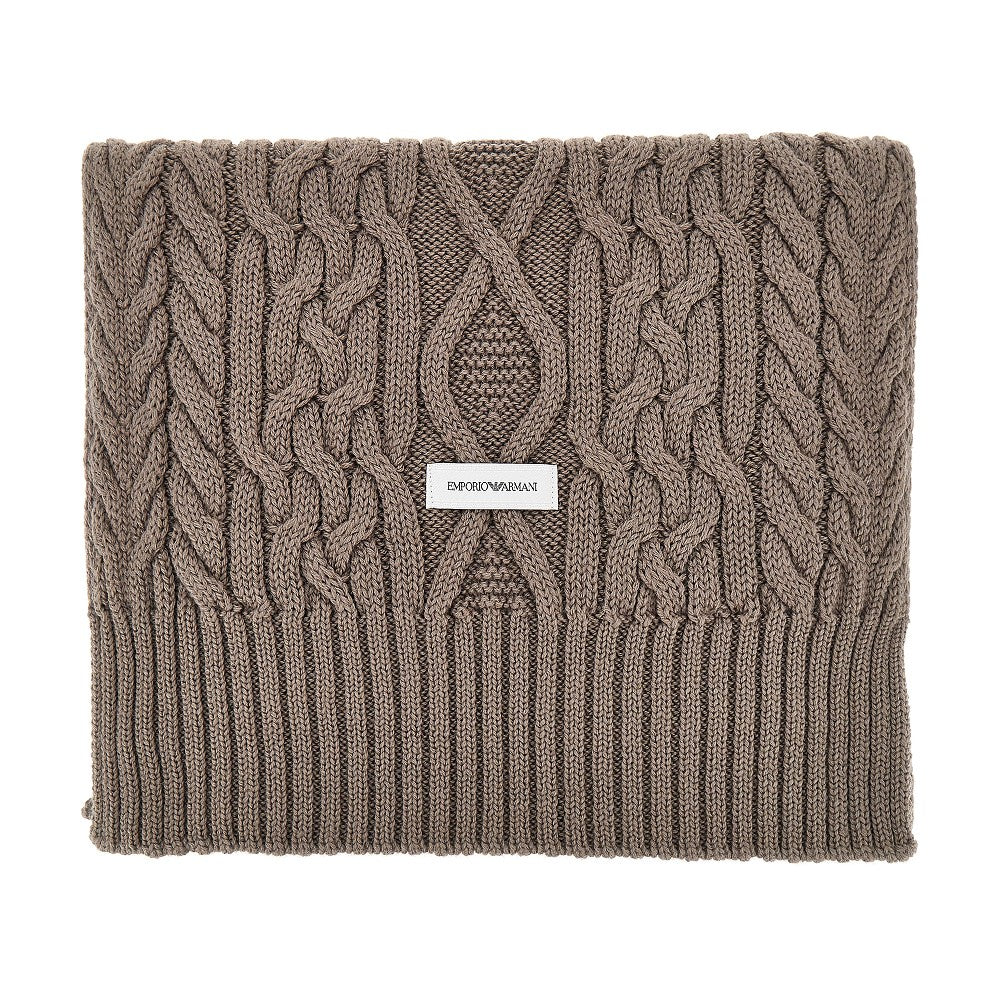 wool-blend scarf with logo label