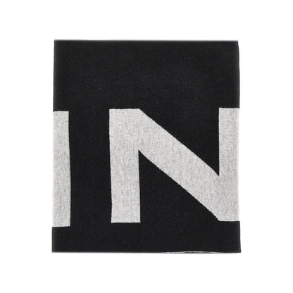 PINKO OS wool-blend scarf with jacquard logo