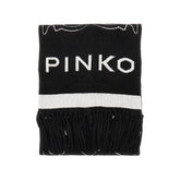PINKO OS knitted scarf with jacquard logo