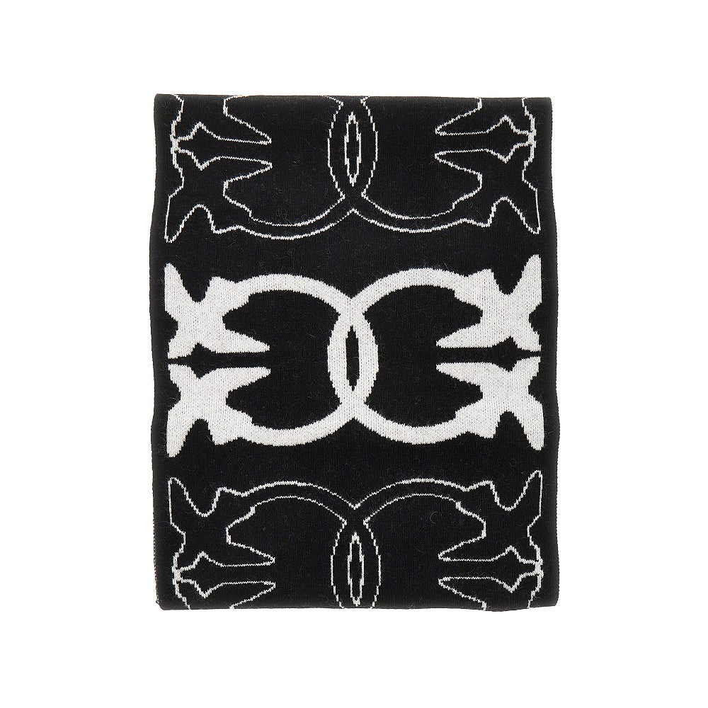 PINKO OS knitted scarf with jacquard logo