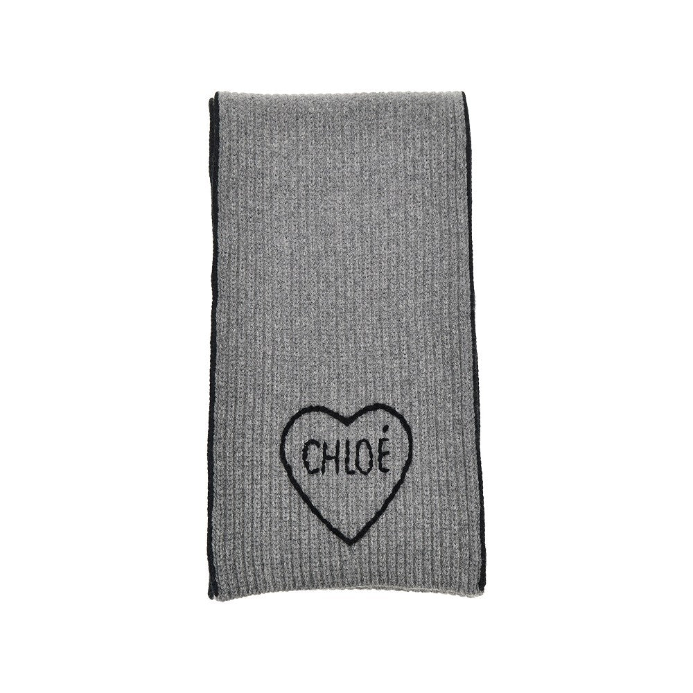 chloé encoeur wool and cashmere scarf