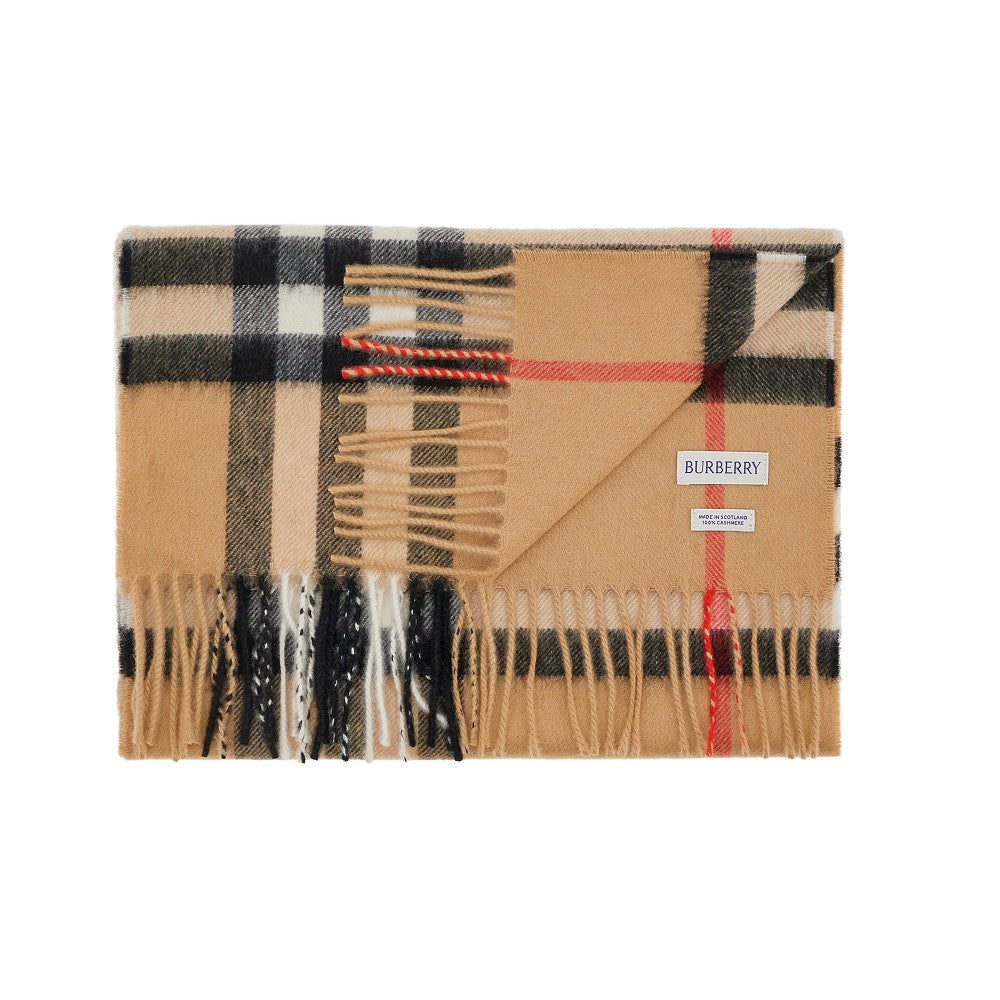 check cashmere scarf