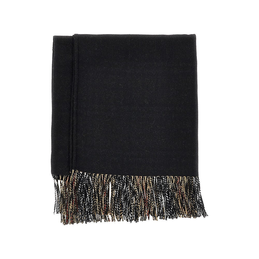 check wool reversible cape