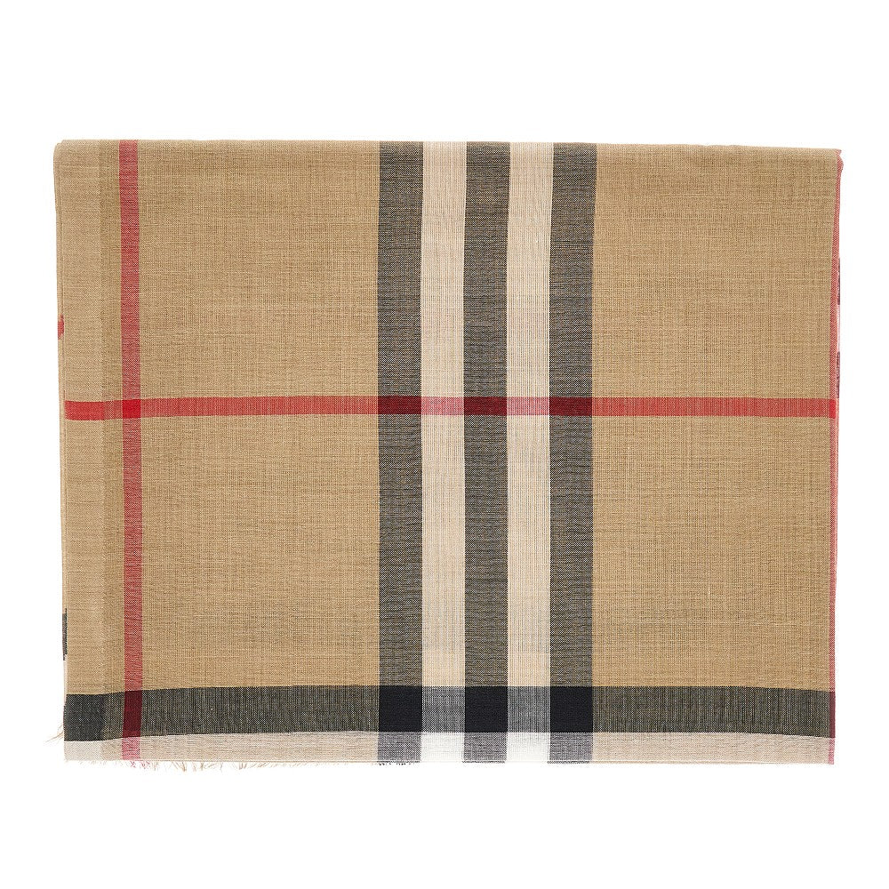 BURBERRY OS check wool and silk scarf