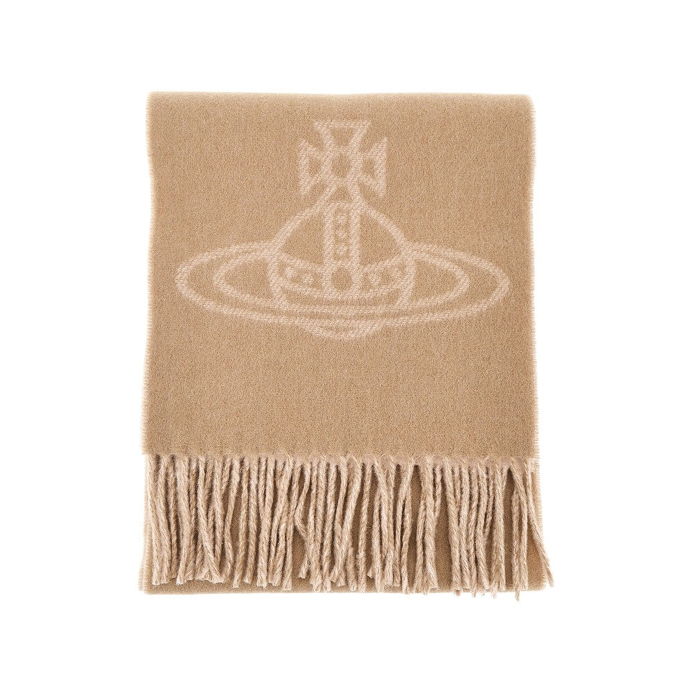 VIVIENNE WESTWOOD OS single orb double-face wool scarf