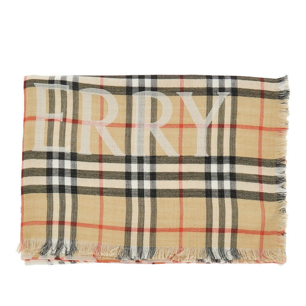 BURBERRY OS check wool and silk scarf