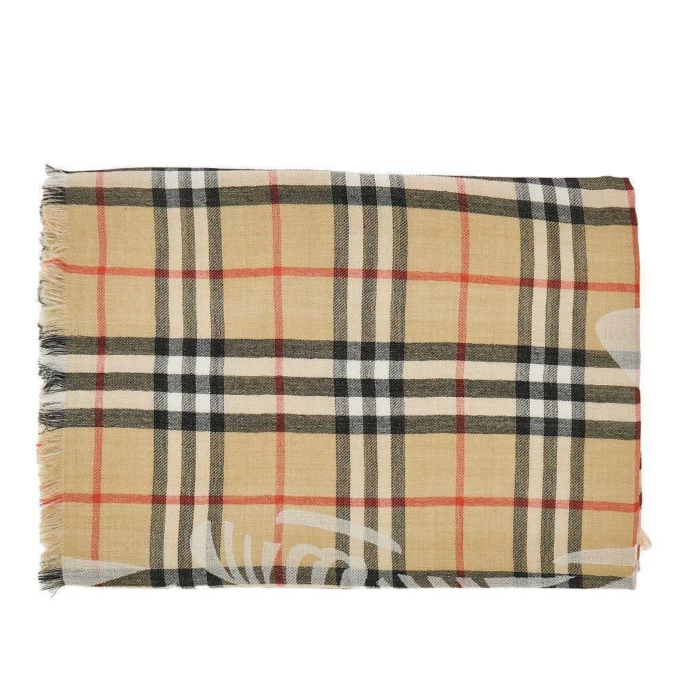 BURBERRY OS check wool and silk scarf
