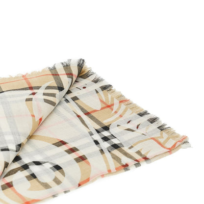 BURBERRY OS check wool and silk scarf