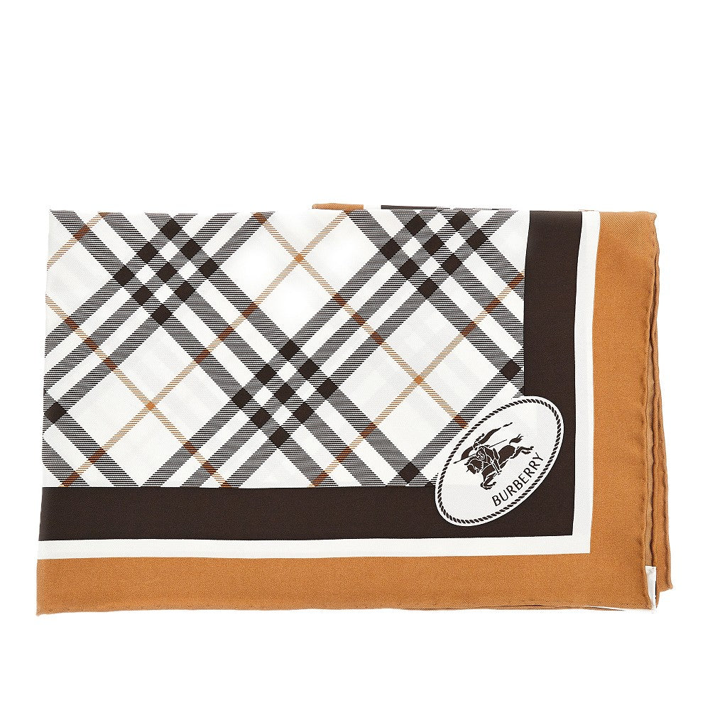 BURBERRY OS check silk scarf