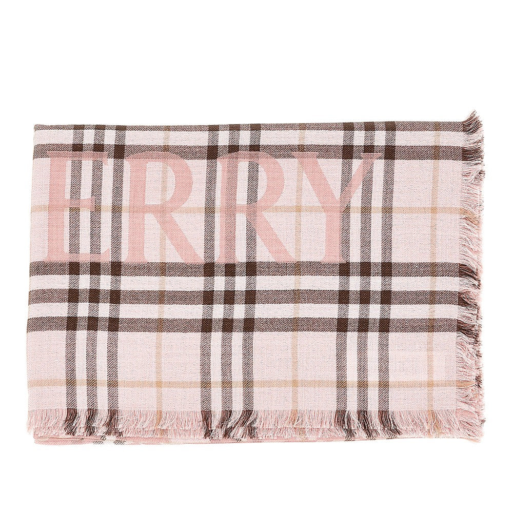 BURBERRY OS check wool and silk scarf