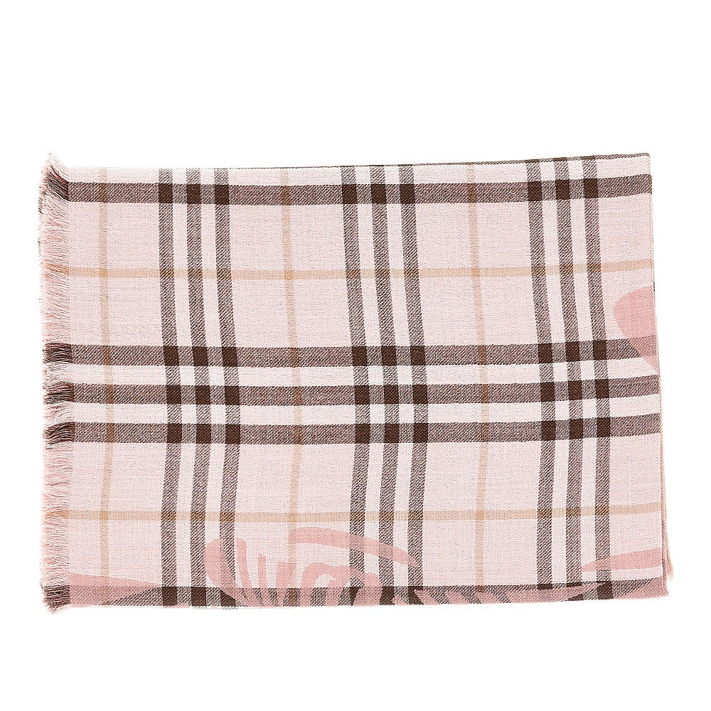 BURBERRY OS check wool and silk scarf