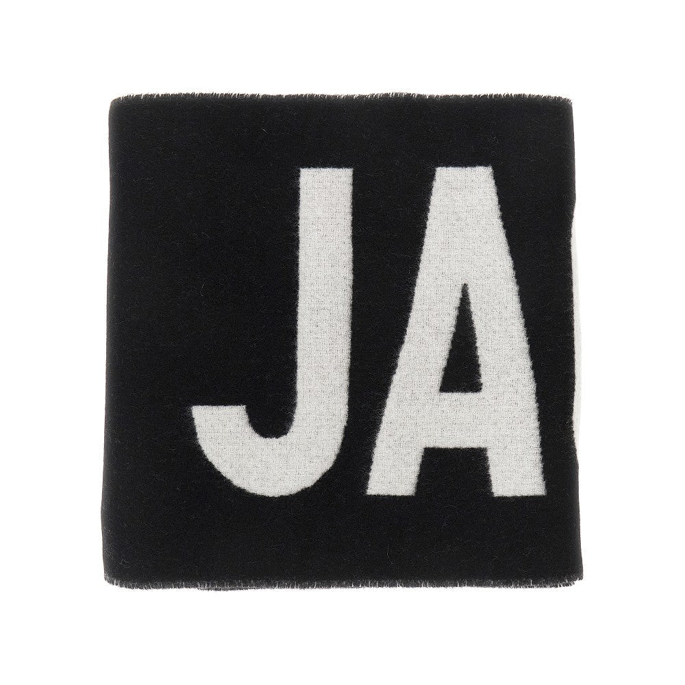 jacquard logo wool scarf