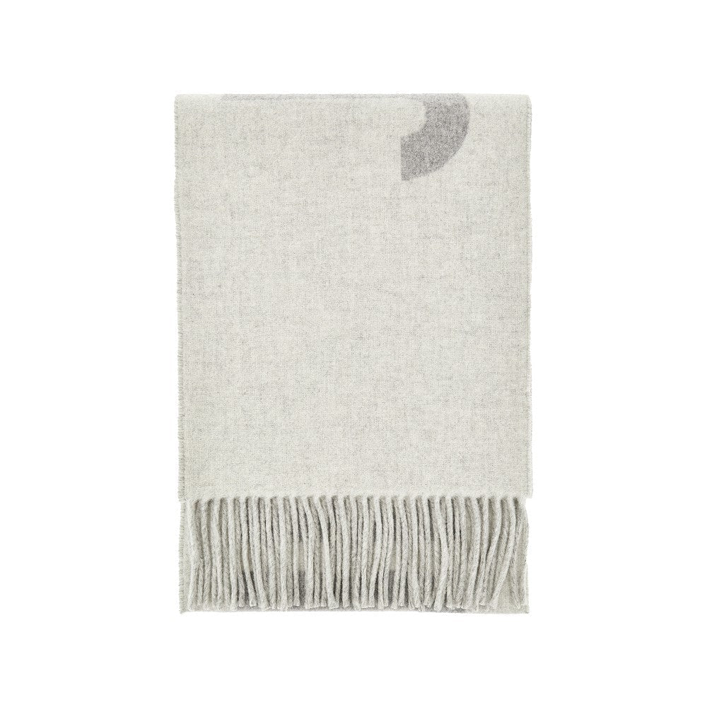 jacquard logo wool scarf