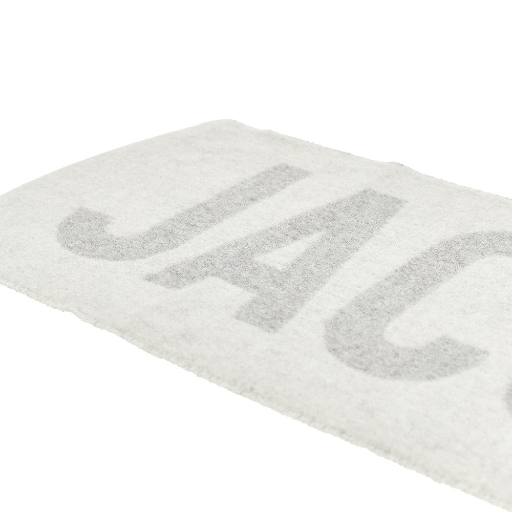 jacquard logo wool scarf