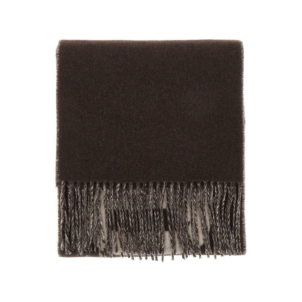 jacquard logo wool scarf