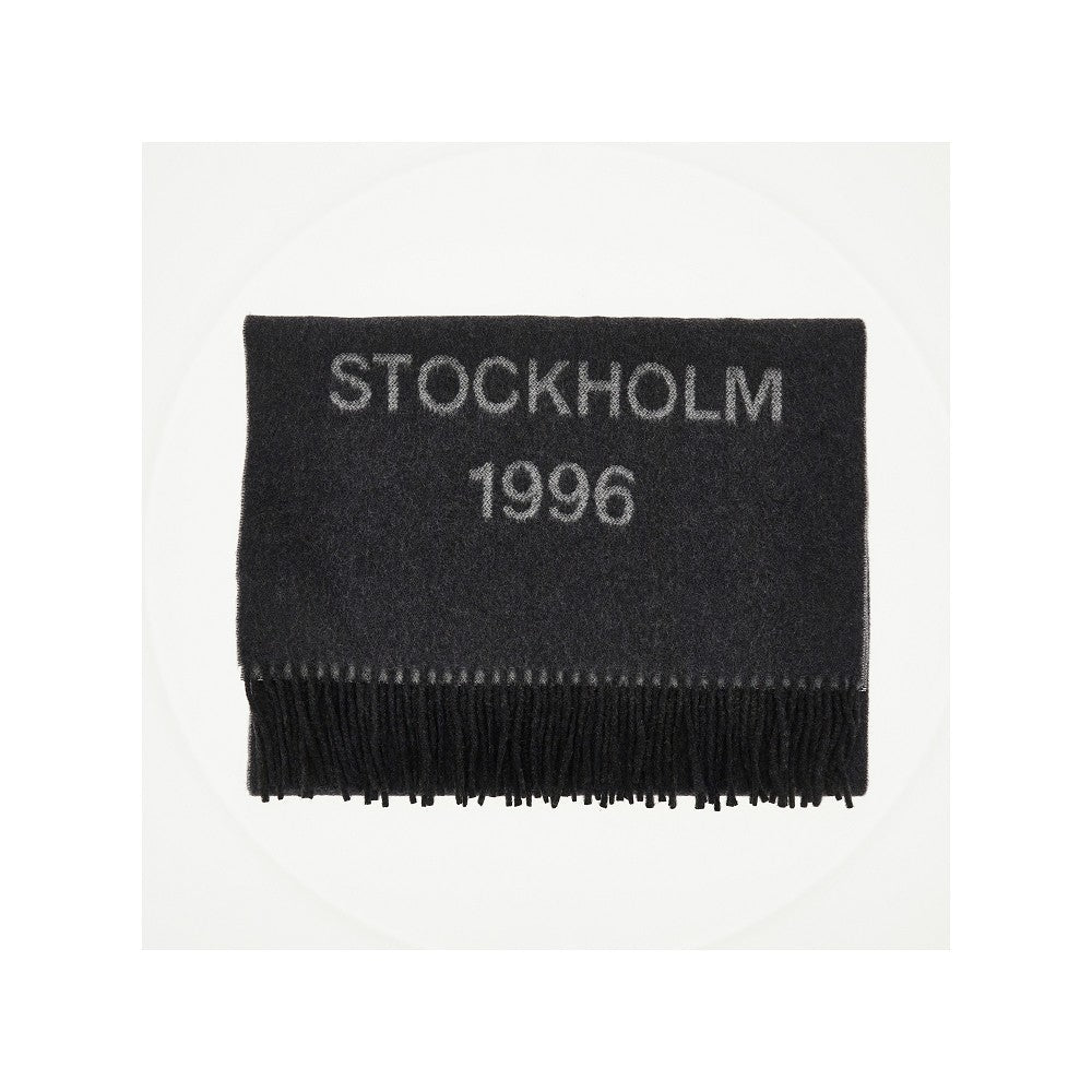 ACNE OS double-face wool scarf with logo