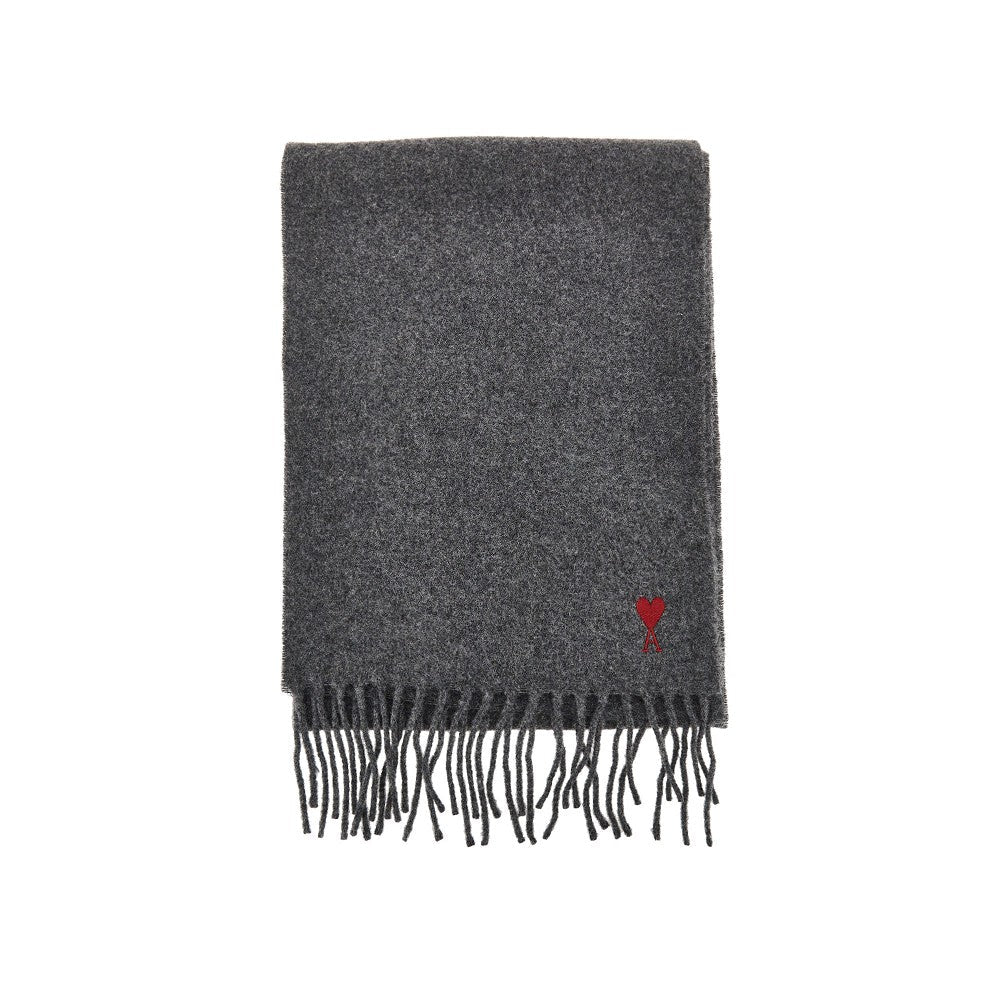 AMI OS ami de coeur embroidery wool scarf