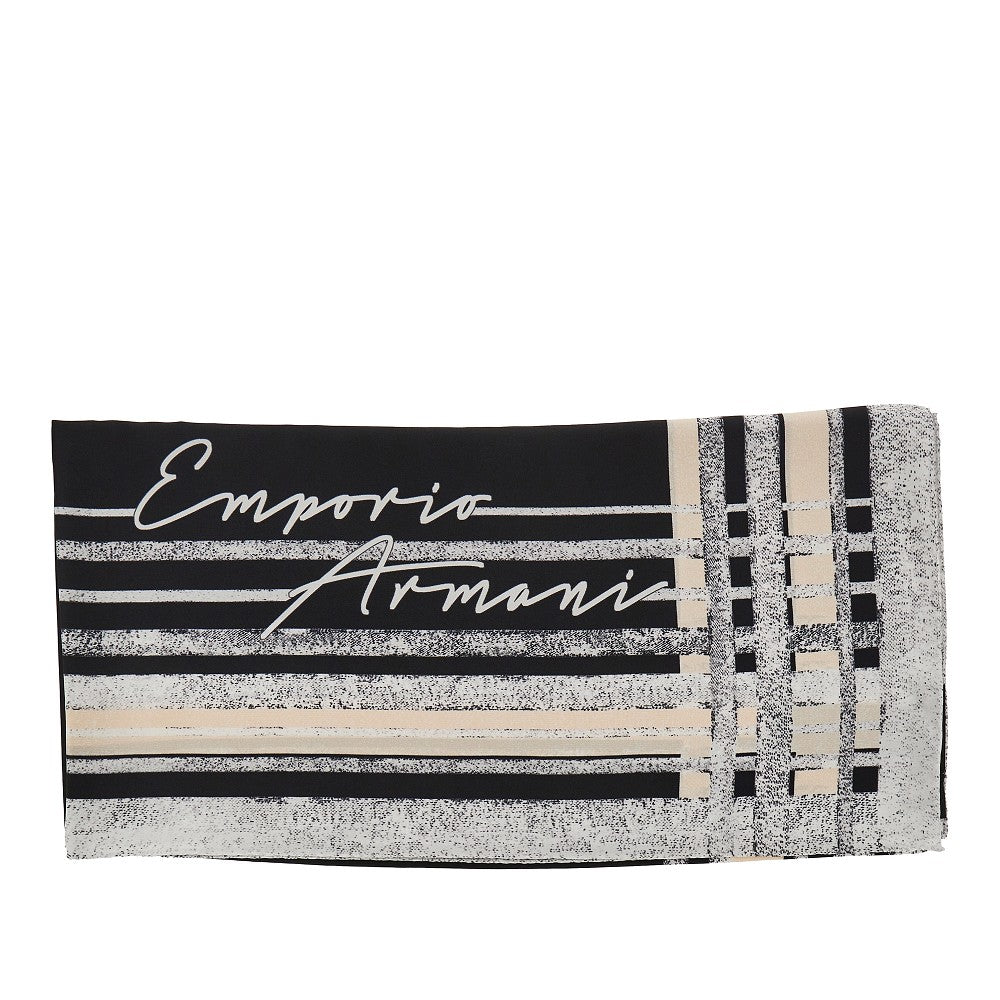 EMPORIO ARMANI OS silk scarf with print