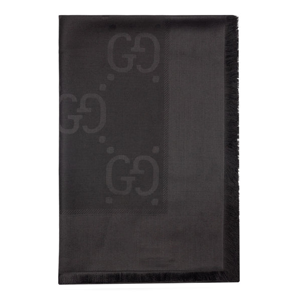 GUCCI OS gg jacquard wool and silk scarf
