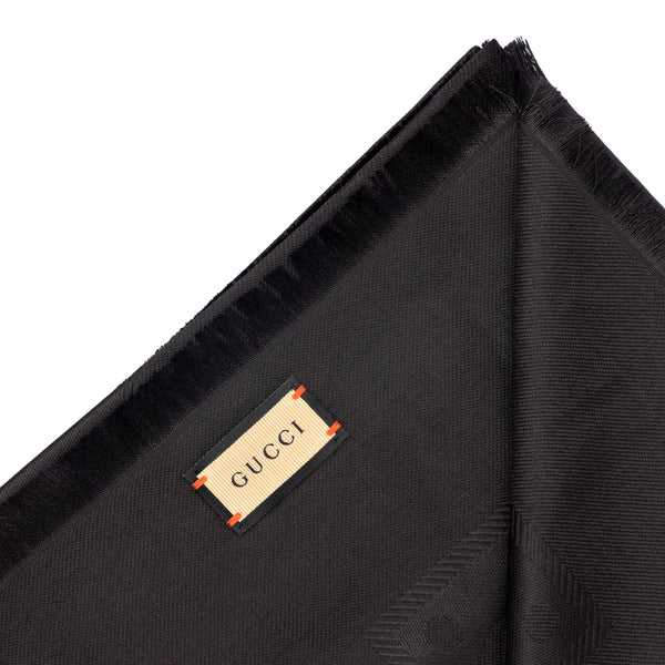 gg jacquard wool and silk scarf
