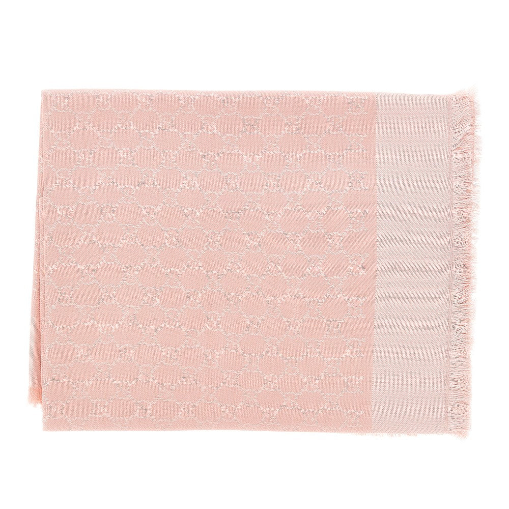 silk and wool scarf with gg motif