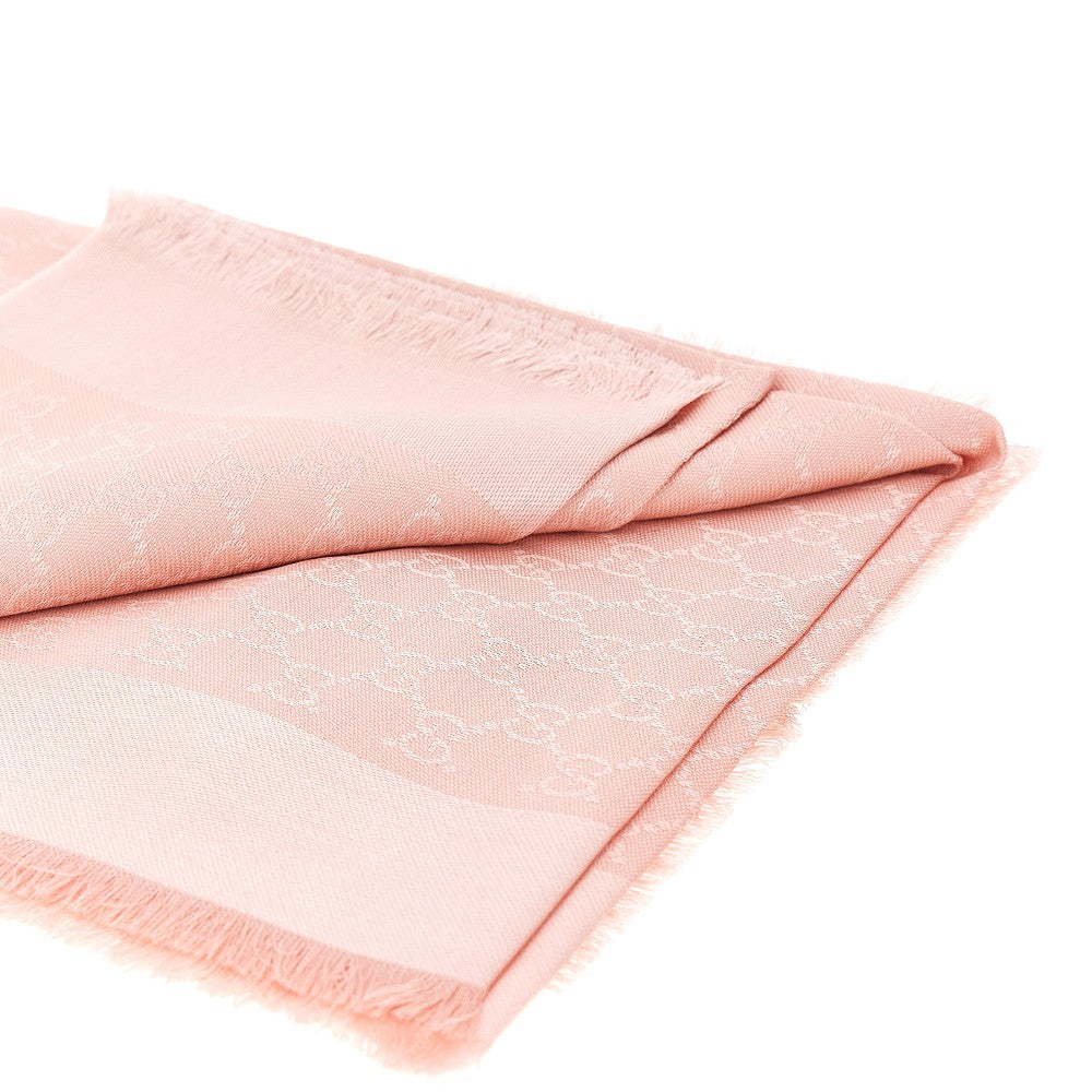 silk and wool scarf with gg motif