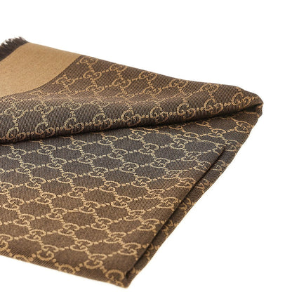GUCCI OS silk and wool scarf with gg motif