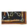 silk twill scarf with horsebit print
