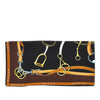 silk twill scarf with horsebit print