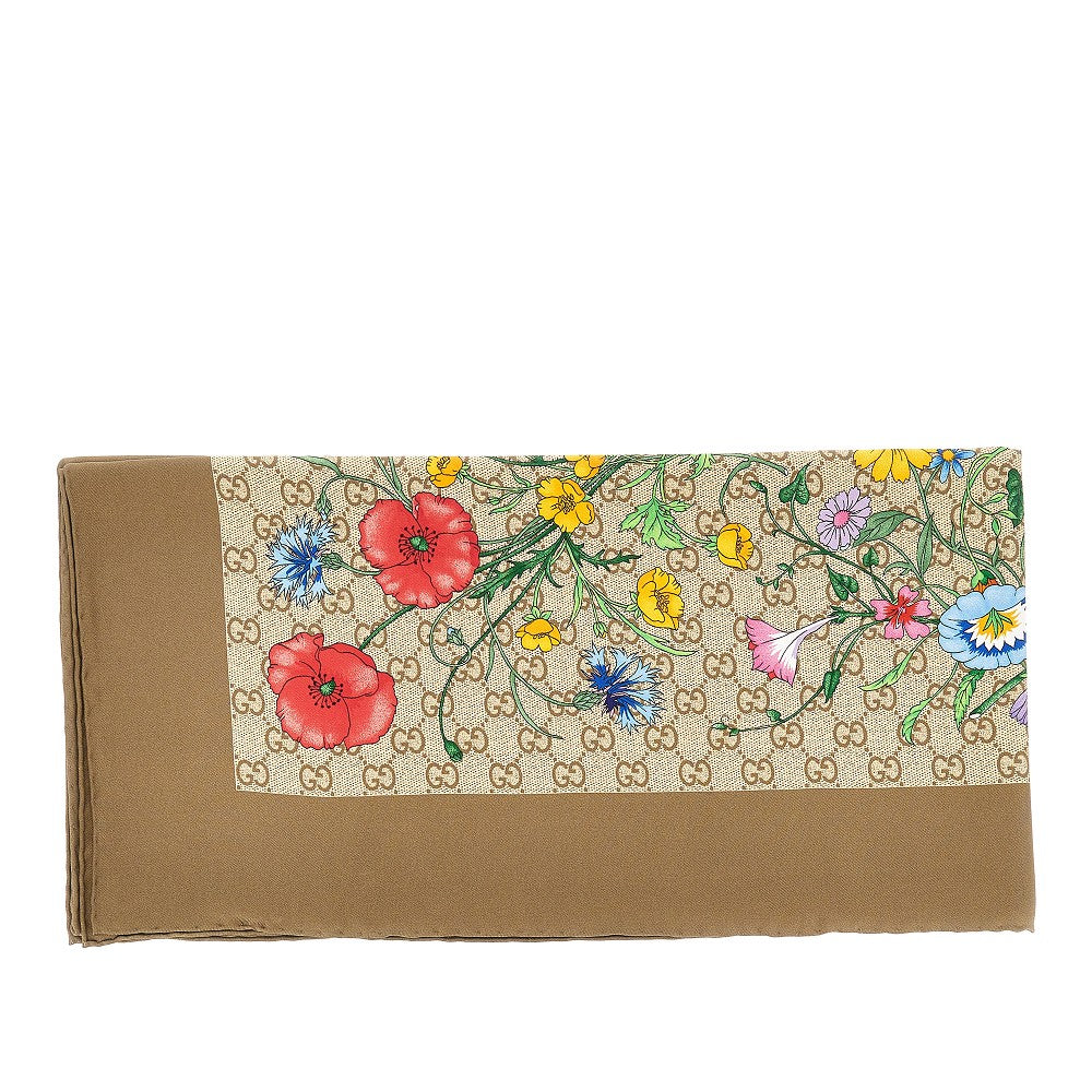GUCCI OS silk twill scarf with flora print