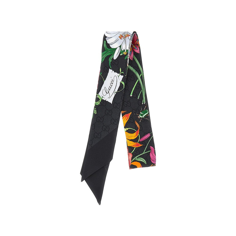 silk scarf with flora motif