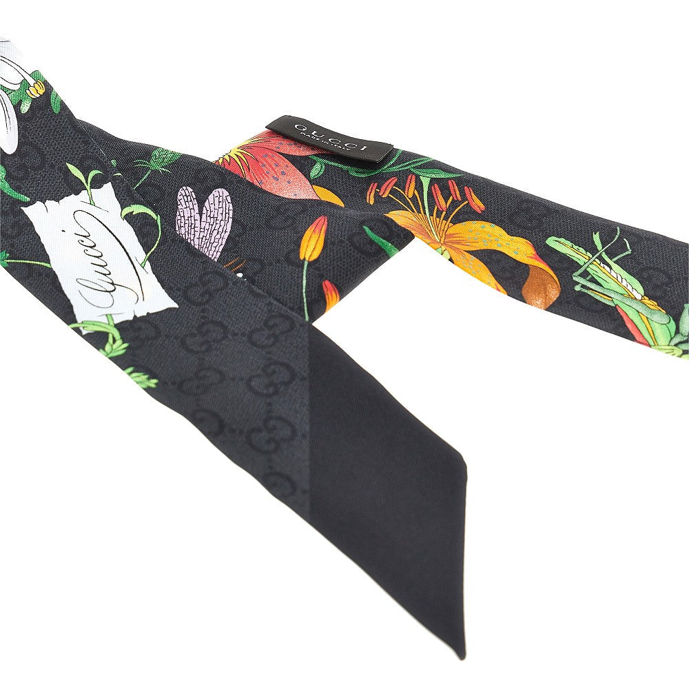 silk scarf with flora motif