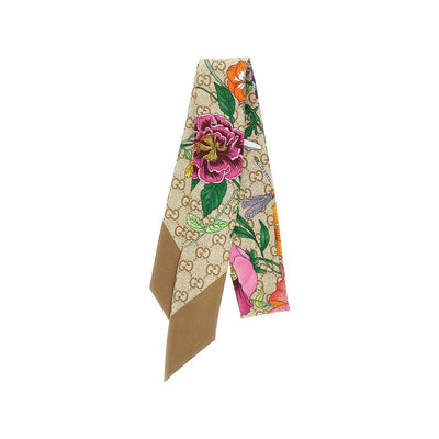 silk scarf with flora motif