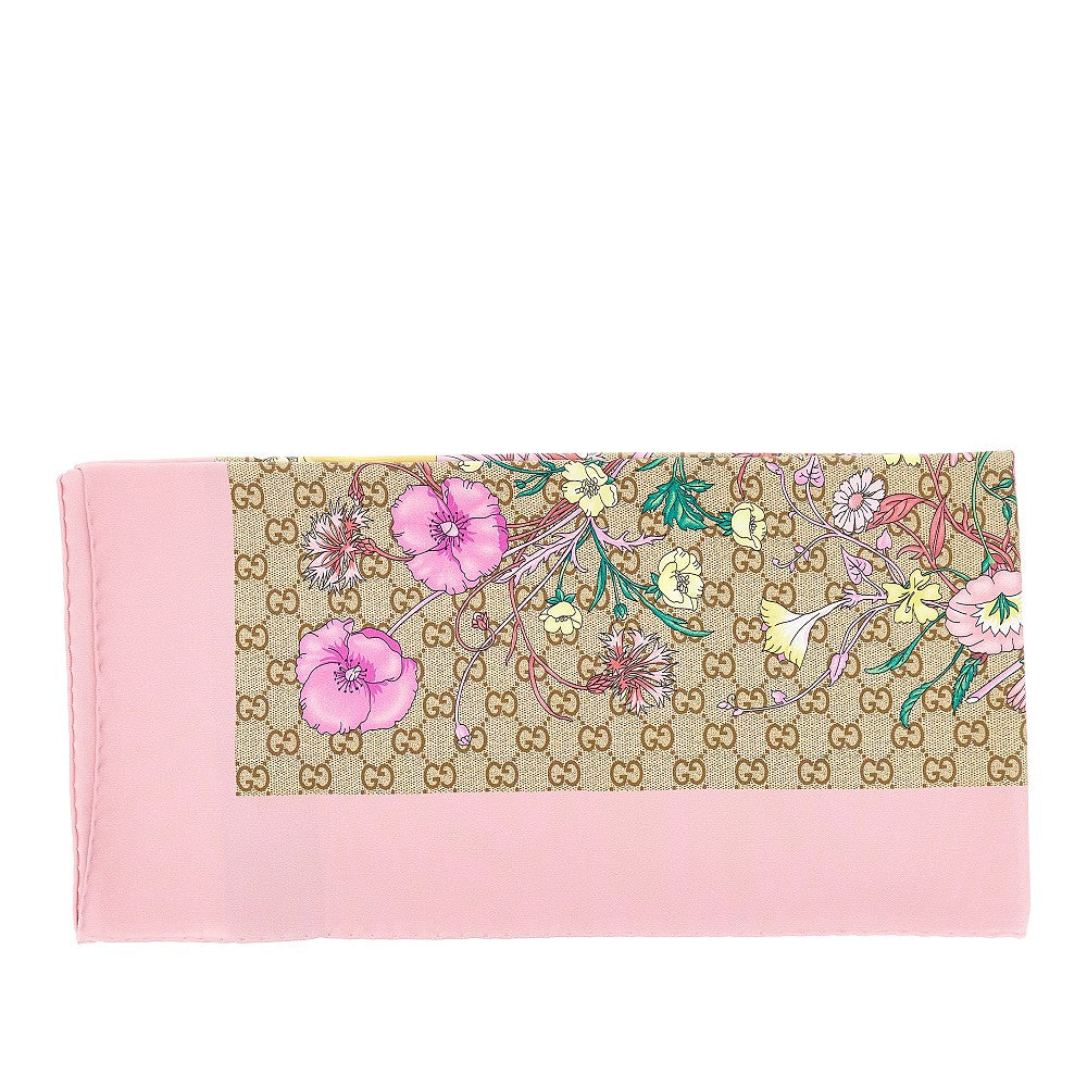 silk twill scarf with flora print