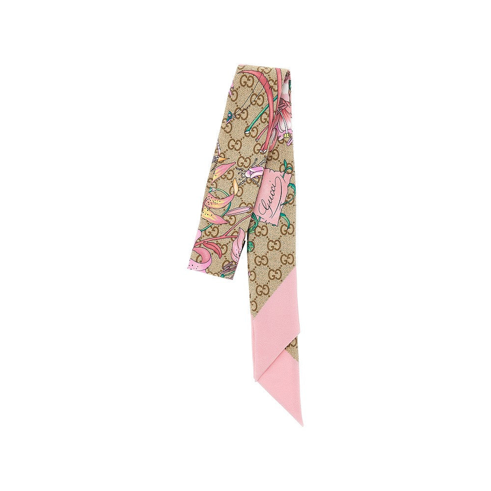 GUCCI OS silk scarf with gg motif