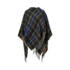 knitted cape with check motif