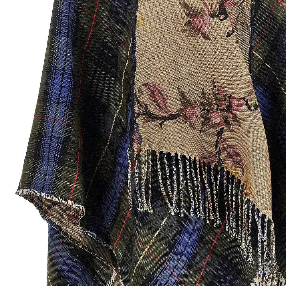ETRO OS knitted cape with check motif