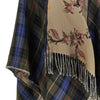 knitted cape with check motif