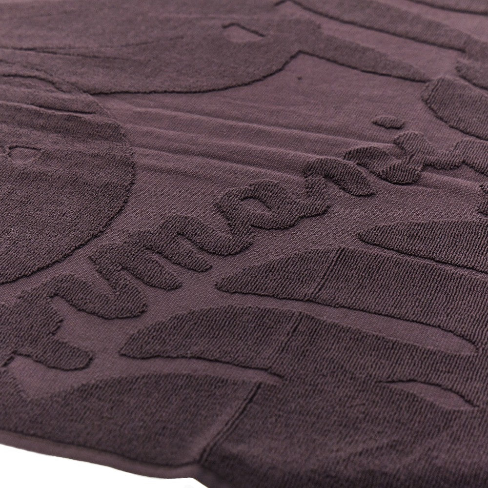jacquard foliage motif beach towel
