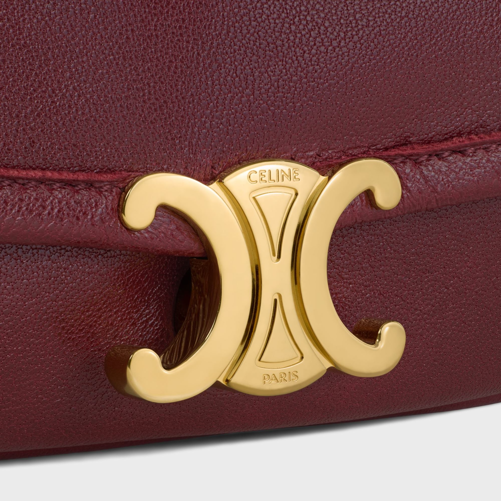 Soft Triomphe Little Halfmoon Shiny Lambskin Bag