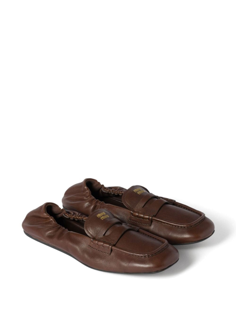 embossed logo nappa leather loafers