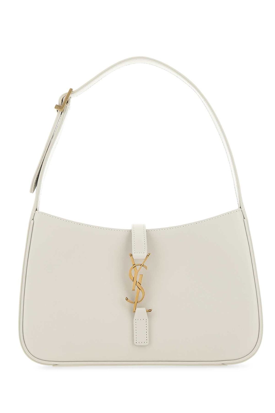 SAINT LAURENT Le 5 a 7 White Leather Shoulder Bag