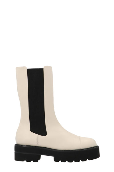 stuart weitzman presley chiffon leather chelsea boots
